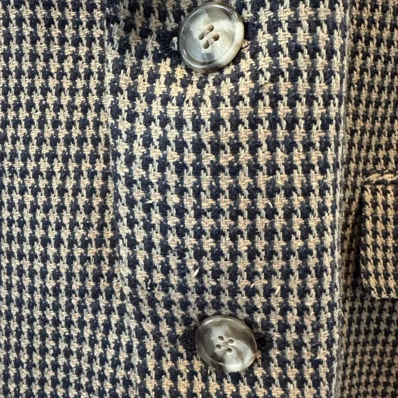 Allyn Saint George Vintage Houndstooth Wool Blazer Mens 42R USA Union Made - Picture 2 of 8